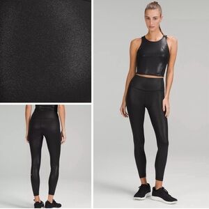 Lululemon Wunder Train High Rise Tight 28" in Black Foil Size 6